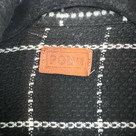 POL Black & White Plaid Long Line Jacket - Picture 3 of 5